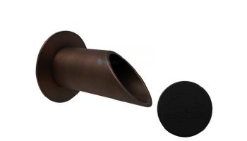 Black Oak Foundry 2" Deco Wall Scupper with Round Backplate | Almost Black Finish | S902-BLK