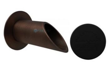 Black Oak Foundry 2" Deco Wall Scupper with Round Backplate | Distressed Copper Finish | S902-DC