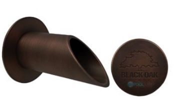 Black Oak Foundry 2" Deco Wall Scupper with Round Backplate | Almost Black Finish | S902-BLK