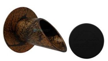 Black Oak Foundry 2.5" Deco Wall Scupper with Round Backplate | Oil Rubbed Bronze Finish | S903-ORB