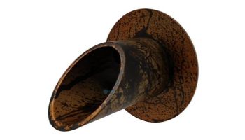 Black Oak Foundry 2.5" Deco Wall Scupper with Round Backplate | Distressed Copper Finish | S903-DC