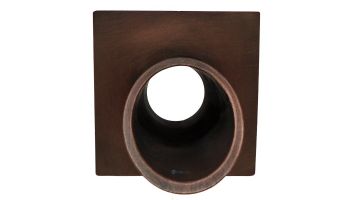 Black Oak Foundry 1.5" Deco Wall Scupper with Square Backplate | Distressed Copper Finish | S921-DC