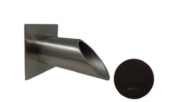 Black Oak Foundry 2" Deco Wall Scupper with Square Backplate | Almost Black Finish | S922-BLK