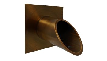 Black Oak Foundry 2.5" Deco Wall Scupper with Square Backplate | Distressed Copper Finish | S923-DC