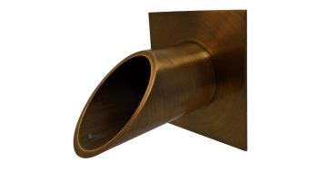 Black Oak Foundry 2.5" Deco Wall Scupper with Square Backplate | Distressed Copper Finish | S923-DC