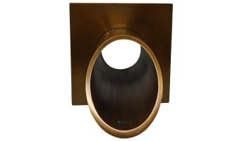 Black Oak Foundry 2.5" Deco Wall Scupper with Square Backplate | Distressed Copper Finish | S923-DC