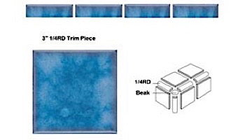 National Pool Tile Akron Field 3x3 Trim | Cloud Blue | KAK325 1/4RD