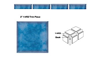National Pool Tile Akron Field 3x3 Trim | Cloud Blue | KAK325 1/4RD