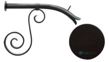 Black Oak Foundry Large Courtyard Spout with Mini Backplate | Almost Black Finish | S7610-BLK