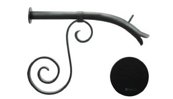 Black Oak Foundry Large Courtyard Spout with Mini Backplate | Almost Black Finish | S7610-BLK | S7611-BLK