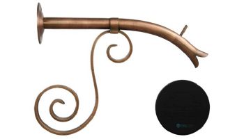 Black Oak Foundry Large Courtyard Spout with Florentine | Almost Black Finish | S7624-BLK | S7664-BLK