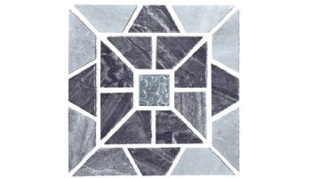 National Pool Tile Fusion Quartzite Mosaic Tile | Black Evening Star | BVQMS9006