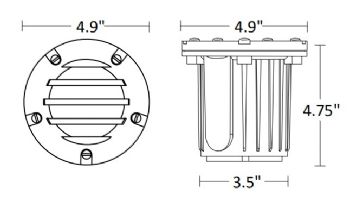 Sollos Inground LED Light Fixture with Rock Guard Cover | 5" Natural Metal - Antique Brass | IGG049-AB 996232