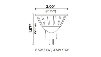 Sollos ProLED MR16 Series LED Lamp | Flood | 18V Equivalent to 50W | Silver - Dark Gray | MR16EXN/827/LED 81070