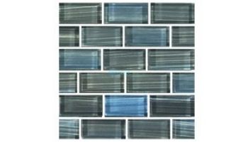 Artistry in Mosaic Glass Series - Steel Blue Gray Tile | 1" x 2" | GW82348B9