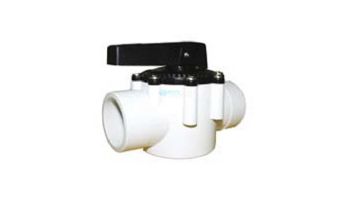 Waterco FPI Slip Fit Valve 2 Port with Teflon Seal | 1.5" x 2" | White with Black Top | 14852