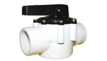 Waterco FPI Slip Fit Valve 2 Port with Teflon Seal | 1.5" x 2" | White with Black Top | 14852