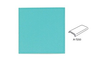Cepac Tile Solid 6x6 Glossy Series Trim A-7250 | Aqua Blue | #623 A7250