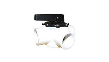 Waterco FPI Slip Fit Valve 3 Port with Teflon Seal | 1.5" x 2" | White with Black Top | 14853