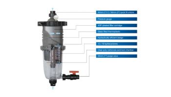 Waterco MultiCyclone Ultra MC12 Centrifugal Water Filtration - Cartridge Filter | 75sqft. - 1.5" | 200378 | 200378A