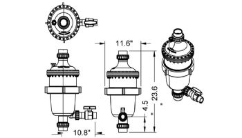 Waterco MultiCyclone PRO 1st Stage 16 Centrifugal Filter | 102 PSI  | 2" Connections | 200385
