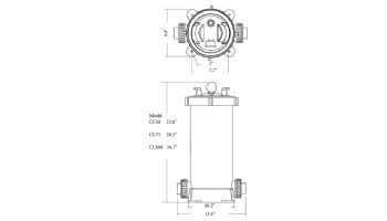 Waterco Trimline CC50 Cartridge Filter | 50 Sq. Ft. 19 GPM | 21450NA | 21450A