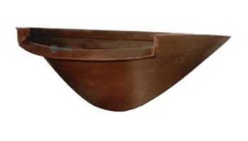 National Pool Tile 24" Wall Mounted Half Bowl | 7" Tall | Walnut Powder Coated | SWMPPLP-24-WALNUT