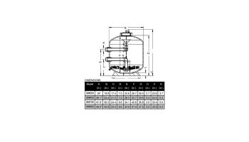 Waterco Micron SM500 20" Side Mount Sand Filter | 8" Neck - 1.5" Connect | 2.12 Sq. Ft. 42 GPM | 220008204NA