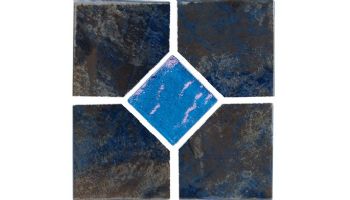 National Pool Tile Coral 6x6 Deco Tile | Blue | CRL-BLUE DECO GL