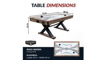Hathaway Excalibur 6-Ft. Air Hockey Table with LED Scoring and Table Tennis Top | BG50337