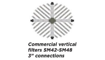 Waterco SM48-80 Side Mount Media Filter | 12" Neck - 3" Connections | 48 Sq. Ft. 268 GPM | 22004880124NA