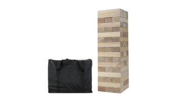 Hathaway Block Out Wood Toppling Tower Stacking Collapsing Game with Bag | BG3151