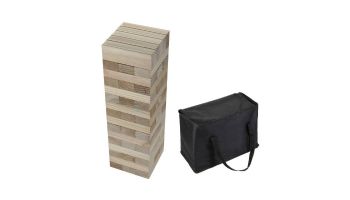 Hathaway Block Out Wood Toppling Tower Stacking Collapsing Game with Bag | BG3151