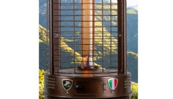 Lava Heat Italia Opus R-Line Commercial Patio Heater | Cylindrical 7.5-Foot | Bronze Propane | RL7MPB