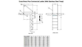 S.R. Smith Commercial Ladder | 24" Crossbrace 4-Step Ladder | 316L Marine Grade | LFB-24-4C-MG
