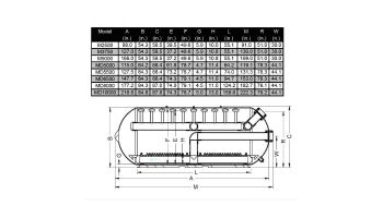 Waterco M3750L 50" Micron Commercial Horizontal Sand Filter with 6" Flange Connection ANSI 4Bar | 50" X 127" | 38 Square Foot Inside Tank 22290154LNA