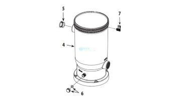 Waterway Filter Body (includes #4, #5, #6, #7) | 550-0601