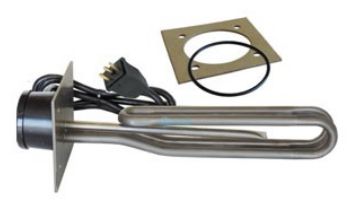 HydroQuip 11" Incoloy Flange Mounted Heater Element | 4" x 4" Plate with Molded Cord 30" | 1.5KW 120V | 12-1464-BC-K