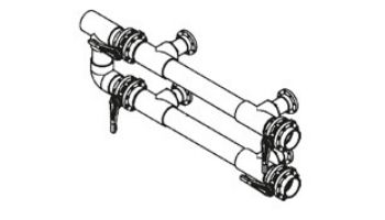 Waterco Manual 4-Valve 4" Commercial Manifold for Dual Side-by-Side Vertical Filters with 3" Bulkhead Ports | M4VBD4X3