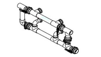 Waterco Manual 5-Valve 4" Commercial Manifold for Dual Side-by-Side Vertical Filter with 3" Bulkhead Ports | M5VBD4X3