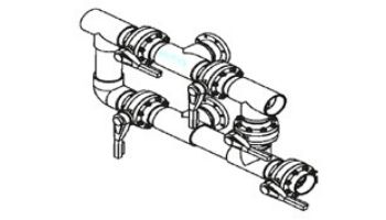 Waterco Manual 5-Valve 8" Commercial Manifold for Single Horizontal Vertical Filter with 8" Flange Ports | M5VFH8X8