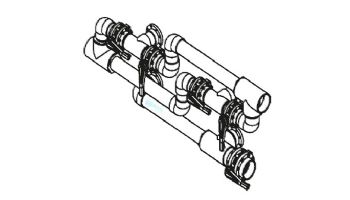 Waterco 4" Manual Clean Water Backwash Header for Dual Side-by-Side Commercial Manifolds Vertical Filters with 3" Ports| MCWB4X3