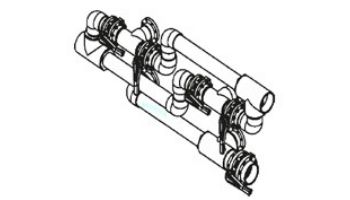 Waterco 4" Manual Clean Water Backwash Header for Dual Side-by-Side Commercial Manifolds Vertical Filters with 3" Ports| MCWB4X3