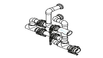 Waterco 6" Manual Clean Water Backwash Header for Dual Stacked or Racked Commercial Manifold Horizontal Filters with 4" Ports | MCWBHD6X4SR