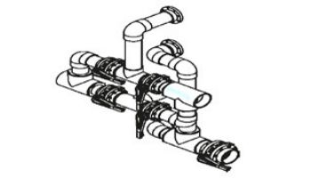 Waterco 8" Manual Clean Water Backwash Header for Dual Stacked or Racked Commercial Manifolds Horizontal Filters with 6" Ports | MCWBHD8X6SR