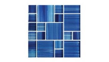 Artistry In Mosaics Watercolors Series Glass Tile | Caribbean Blue Mixed | GW8M2348B11