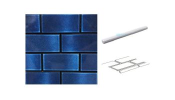 Cepac Tile Continental Subway 1/2" x 6" Jolly Piece SBN Tile | Royal Blue | COS-9-SBN