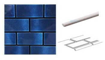 Cepac Tile Continental Subway 1/2_quot; x 6_quot; Jolly Piece SBN Tile | Royal Blue | COS-9-SBN