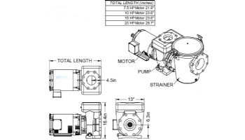 Waterco Hydro5000 7.5HP Cast Iron Commercial High Performance Pump | Single Phase 230V | 19B05004