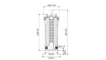 Waterco Slimline CC25 Residential Point of Entry Cartridge Water Filter | 25 Sq. Ft. 25 GPM | 4555252NA